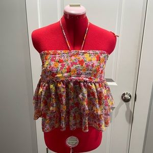 Wild fable 2 in 1 halter and ruffle skirt